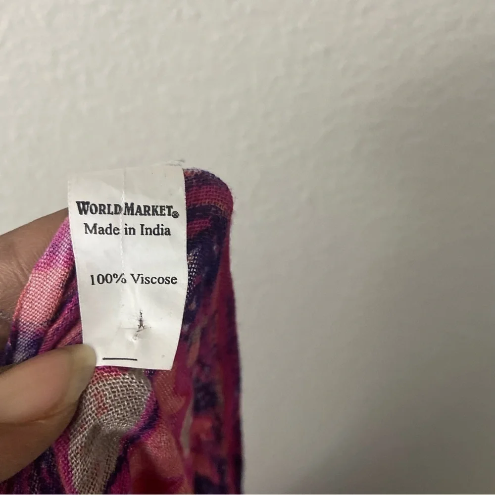 World Market Infinity Scarf Floral Medallion Print Colorful Artsy Boho